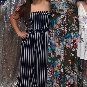 Navy and white spring jumpsuit